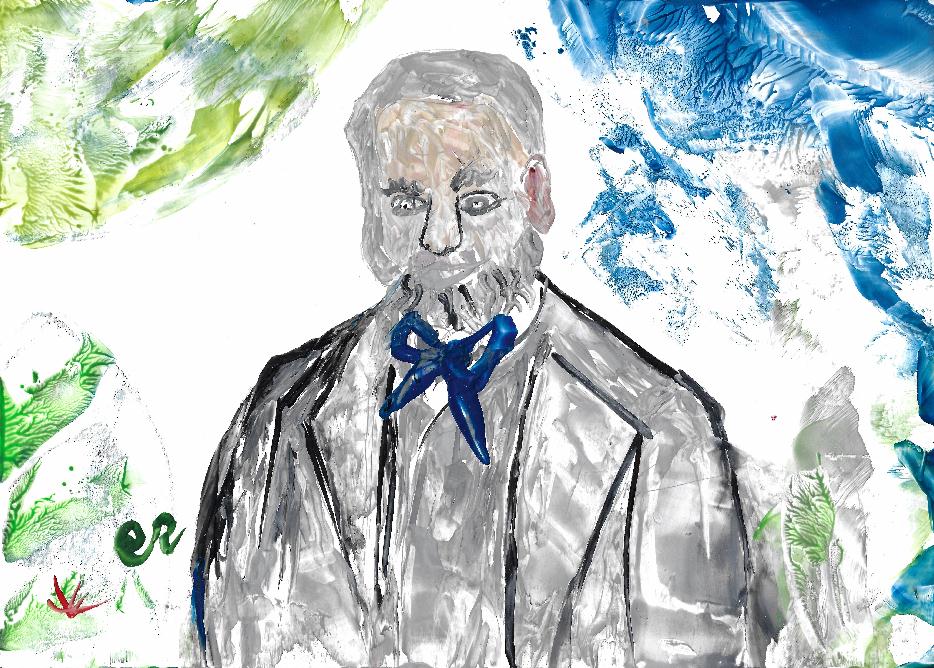 Peinture � la cire de Catherine R�ault-Crosnier illustrant le po�me Victor Hugo de Maurice Rollinat.