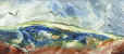 Peinture à la cire de Catherine Réault-Crosnier intitulée Caresse du vent sur la Loire