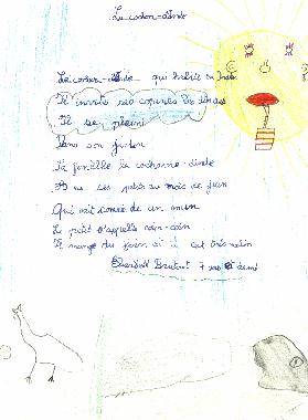 Poème LE COCHON D'INDE d'Élisabeth BRUTOUT, exposé au Mur de poésie de Tours 2001.