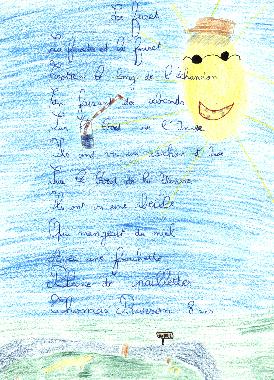 Poème LE FURET de Thomas BURSON, exposé au Mur de poésie de Tours 2001.