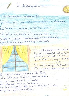 Poème LA BOULANGÈRE D'ESVRES d'Antoine CLAVIER, exposé au Mur de poésie de Tours 2001.