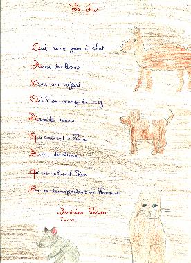 Poème LE CHAT d'Antoine PÉRON, exposé au Mur de poésie de Tours 2001.