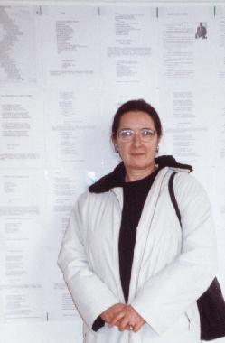 Hélène BOURLIEUX au Mur de poésie de Tours 2001.