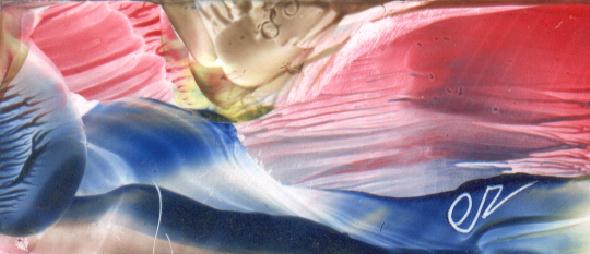 Peinture à la cire de Catherine RÉAULT-CROSNIER illustrant le poème ADIEU À LA MEUSE de Charles PÉGUY.
