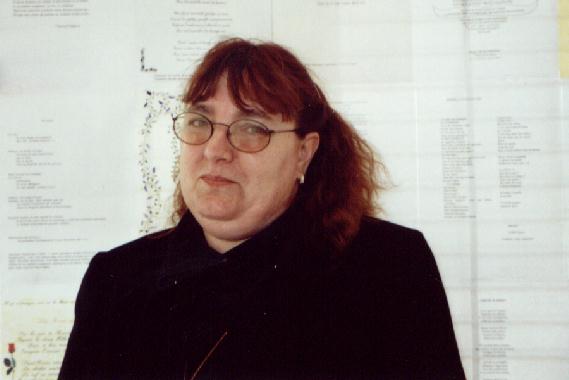Patricia CHEREAU au"Mur de poésie de Tours" 2002.