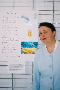Catherine RÉAULT-CROSNIER au "Mur de poésie de Tours" 2002.