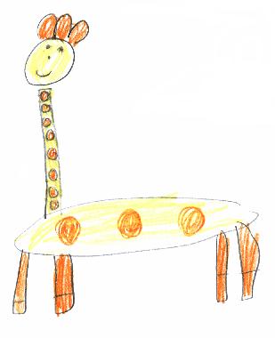 Dessin de Doriane DAUPHIN illustrant son poème "La girafe".