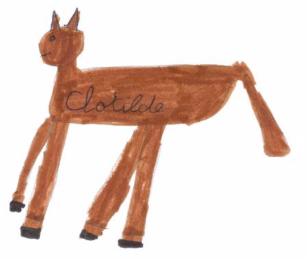 Dessin de Clothilde ROUSSEAU illustrant son poème "Le cheval".
