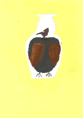 Peinture de Céline MERCIER illustrant son poème "Le vautour".