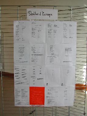 Panneau n° 1 des poètes d'Europe exposés au "Mur de poésie de Tours" 2003.