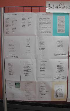 Panneau n°1 des poèmes exposés par les membres de l'association Art et Poésie de Touraine, au Mur de poésie de Tours 2004.