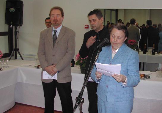 Inauguration du "Mur de posie de Tours" 2004 - Prsentation de l'exposition par Catherine RAULT-CROSNIER, organisatrice.