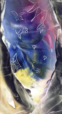 Peinture  la cire de Catherine RAULT-CROSNIER, illustrant le pome MES CHANSONS de Sndor PETFI