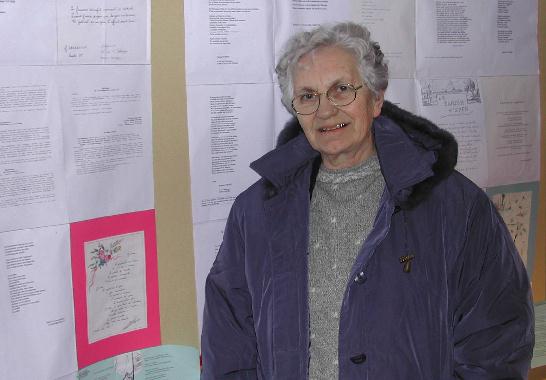 Cécile BRAGOULET-RIGAULT au Mur de poésie de Tours 2004.