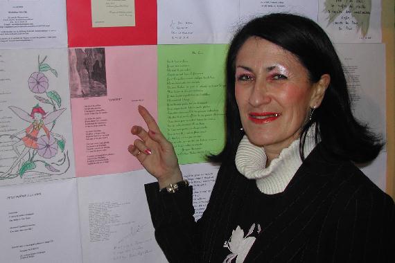Françoise PILLET au Mur de poésie de Tours 2004.