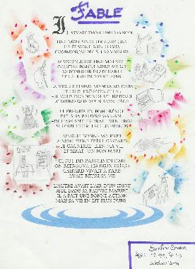 Poème FABLE d'Émeline BERTON exposé au Mur de poésie de Tours 2005