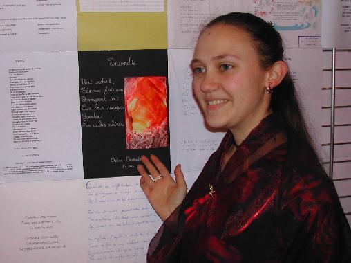 Claire CROSNIER au Mur de poésie de Tours 2005.