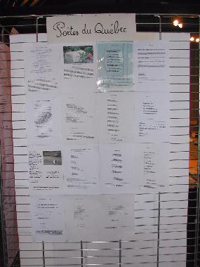 Panneau n° 2 des poètes du Québec exposé au Mur de poésie de Tours 2005.