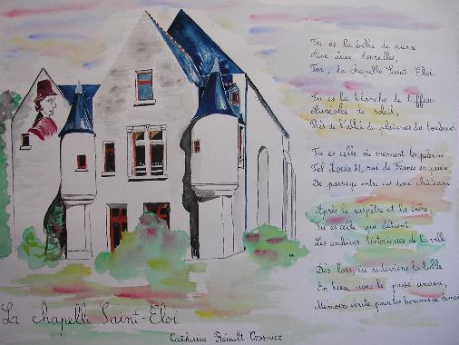 LA CHAPELLE SAINT-ÉLOI, poème de Catherine RÉAULT-CROSNIER illustré d'une aquarelle