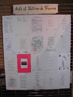 Panneau n° 1 des membres de l'Association Arts et Lettres de France, exposé au Mur de poésie de Tours 2006.