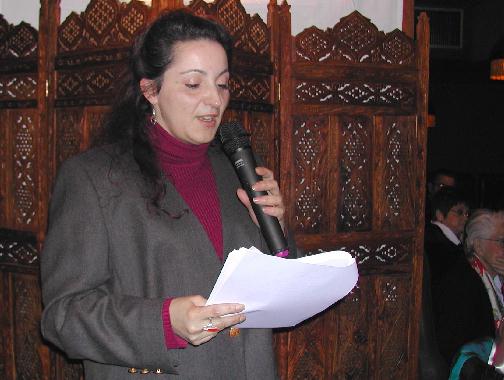 Thrsina AIDI au Banquet de la posie, le 12 mars 2006,  la Brasserie de l'Univers  Tours.