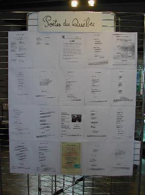 Panneau n° 1 des poètes du Québec, exposé au Mur de poésie de Tours 2006.