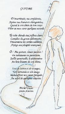 Poème GUITARE de Michel CAÇAO exposé au Mur de poésie de Tours 2006.