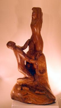 Photographie d'une sculpture de Richard OULLI illustrant son pome LE SCULPTEUR.