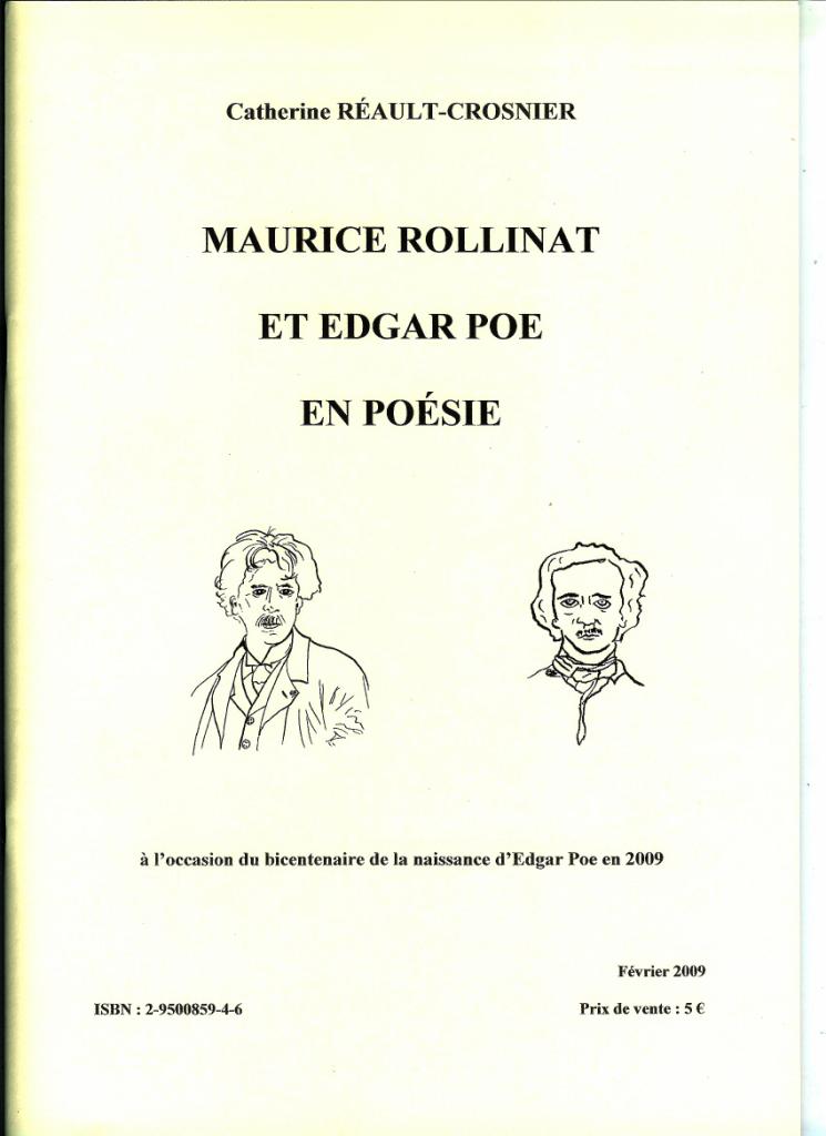 Couverture du livre Maurice Rollinat et Edgar Poe en poésie de Catherine RÉAULT-CROSNIER.