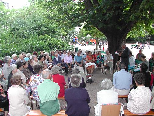7èmes Rencontres littéraires dans le jardin des Prébendes à Tours, le 19 août 2005 sur Anatole de Montaiglon.