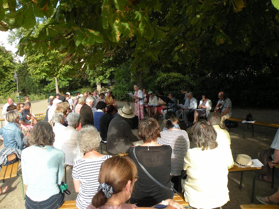 Une partie du public lors de la Rencontre littéraire consacrée à la vie et à l'œuvre de Charles Péguy, le 10 août 2018.