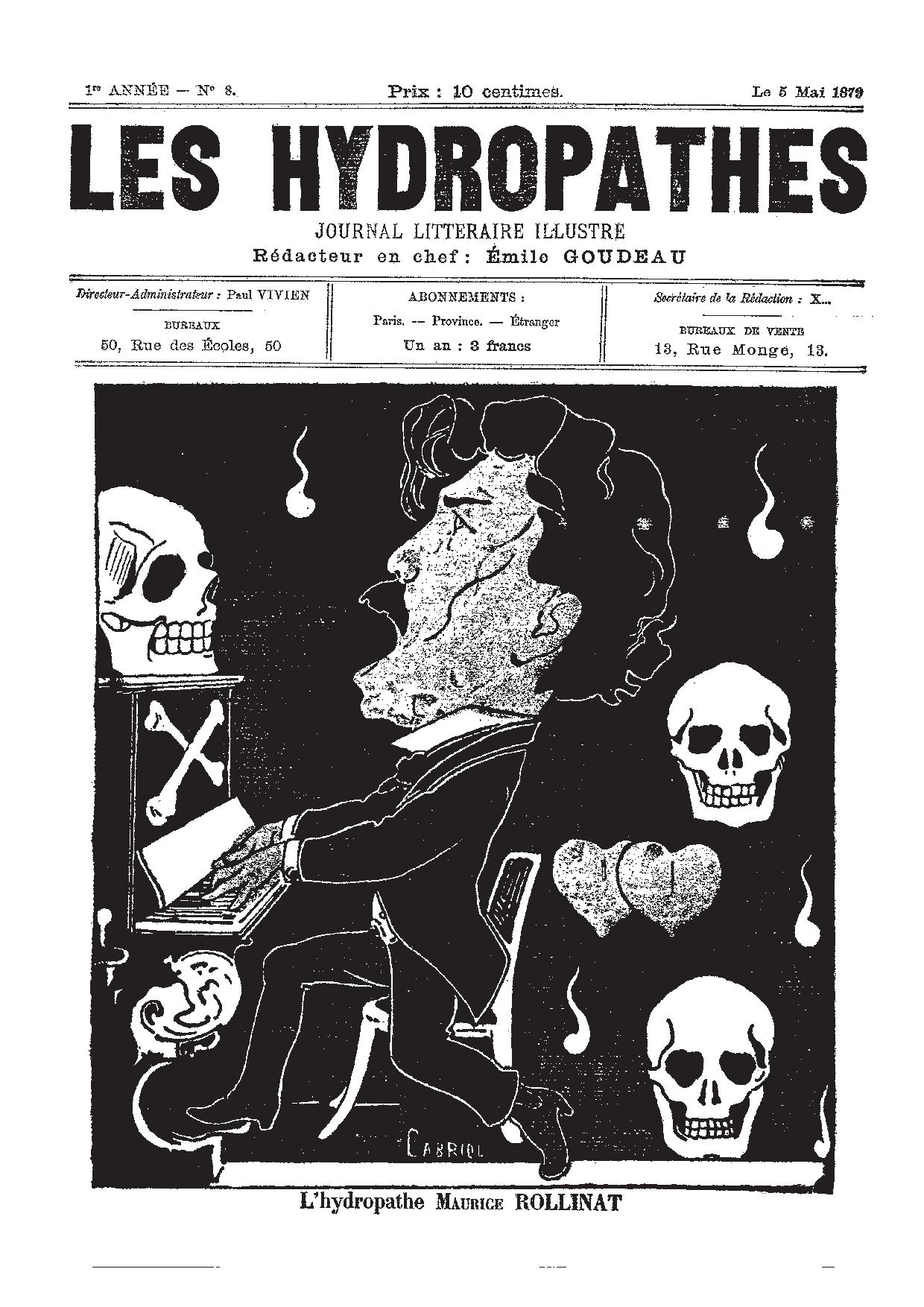 Page de garde du n 8 de la revue Les Hydropathes du 5 mai 1879.